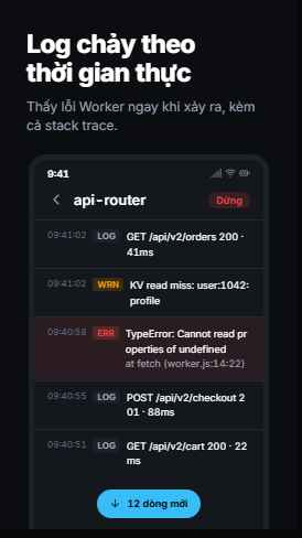 Live logs screen